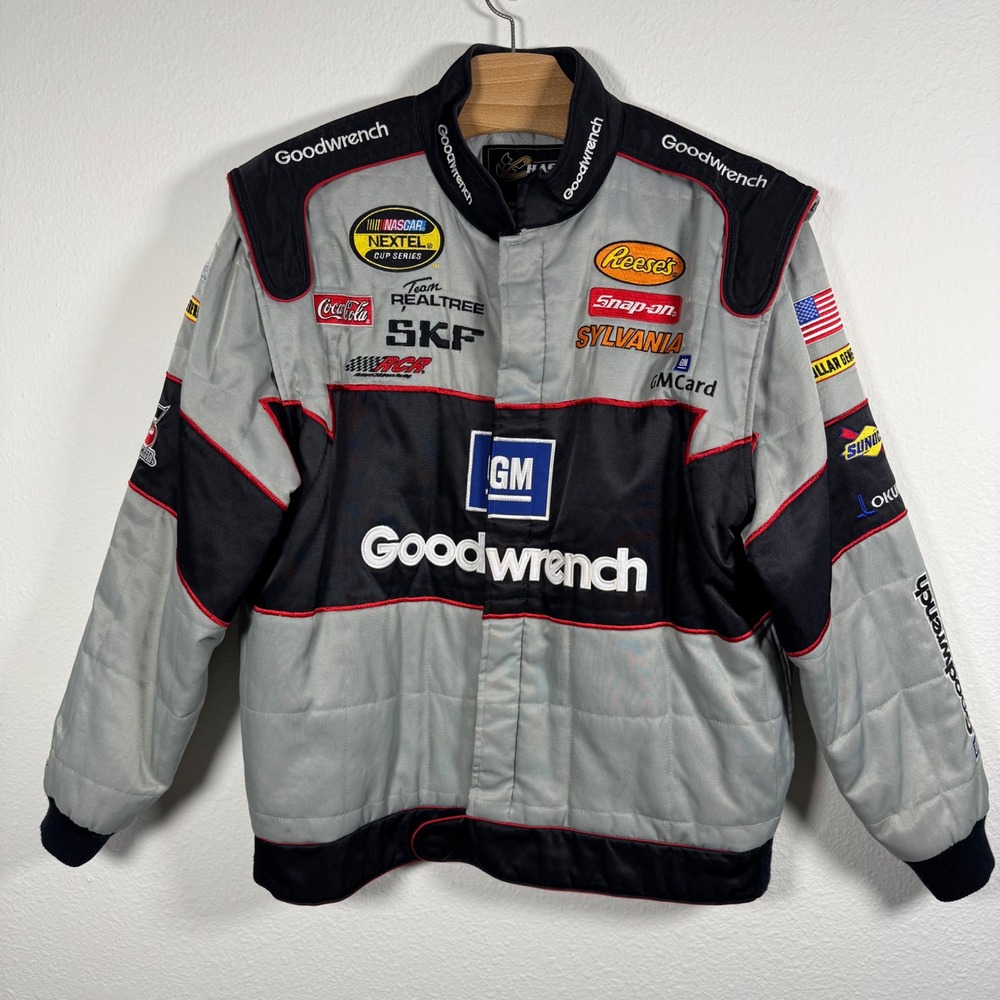 VTG Y2K Chase NASCAR Racing Jacket Mens M Grey GM Goodwrench Kevin Harvick #29